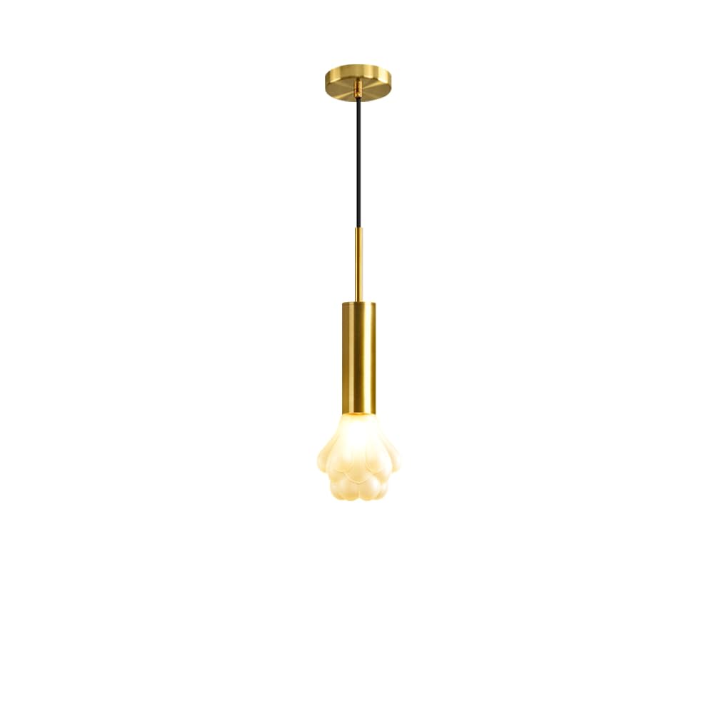 Suspension LED en verre dépoli et fer moderne réglable pour éclairage de chevet