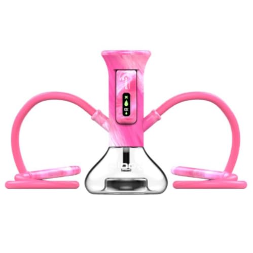 Electric Portable Hookah with LED Light & USB-C Charging | Charcoal-Free Modern Hookah (Ploox - Pink)