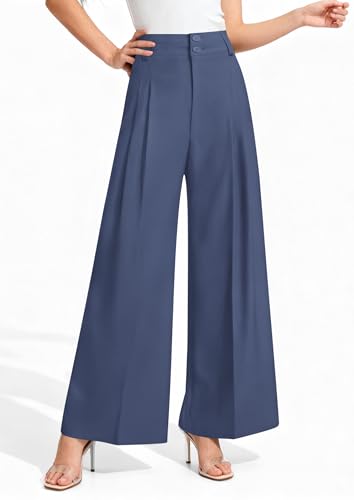 Image of PRETTYGARDEN Women's High Waisted Wide Leg Dress Pants