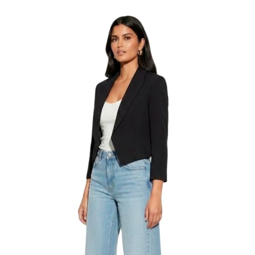 Blazer italien court ouvert pour femme avec doublure intégrale et coupe tendance