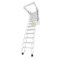 10 Foot Attic Ladder Pull Down System for 39.4" W x 27.5" H Opening, Pull Down Hidden Loft Ladder with 12 Steps, Adjustable Tilt Angle, 660 lbs Capacity for Attic, Garage, Small Spaces (White)