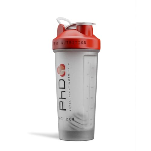 PhD Nutrition Coctelera de proteínascon con Bola 600ml - Coctelera a Prueba de Derrames y Apto para Lavavajillas, Ideal para Batidos de Proteínas Sin Grumos