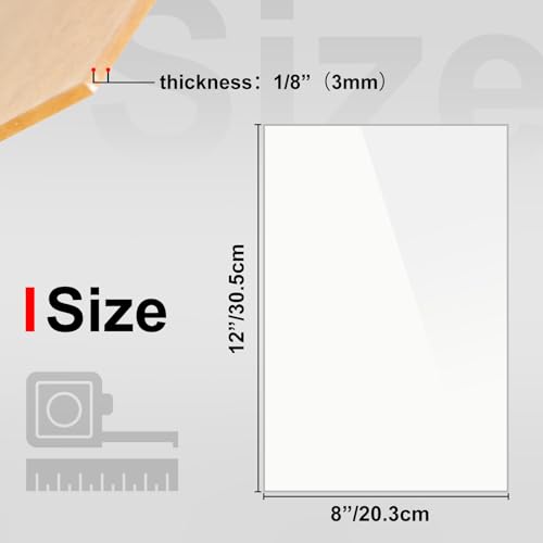 Image of KINLINK 8x12 Plexiglass Sheets 1 /8 inch Thick - 3mm White Cast Acrylic Sheet, Plastic Board Polycarbonate Sheet for DIY Project, Craft, Table Top, Acrylic Sign and Wedding Invitation 4 Pack