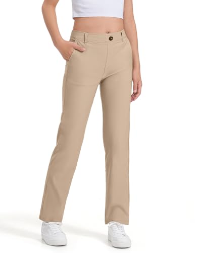 Image of Girls Uniform Pants Kids Dress Pants High Stretchy with Pockets