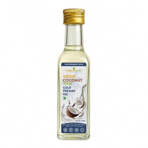 Image of Sugan Earth Cold Pressed Virgin Coconut Oil 100ml | 100% Pure & Natural | Unrefined Kachi Ghani Edible Oil for Cooking, Skin & Hair Nourishment, Baby Care, Oil Pulling| No Chemicals, No Preservatives | Organic Oil