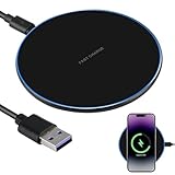 Cargador Inalámbrico de 35W Estación de Carga Inalámbrica Qi Compatible con iPhone 15 14 13 12 Samsung Galaxy S25 S24 S23 S22 S21, Wireless Carga Rápida + Cable Tipo-C 1M