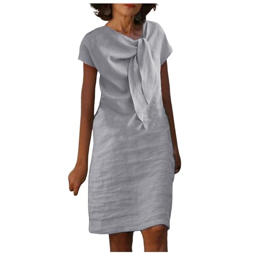 Robe t-shirt grise XL pour femmes | Tenue d'été décontractée à col rond