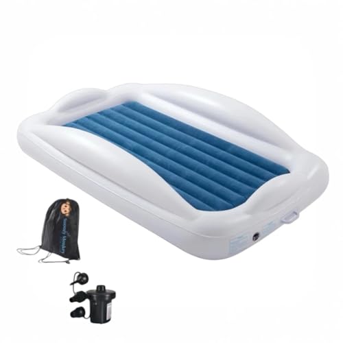 SNOOZY MONKEY Inflatable Toddler Floor Bed 3+ Years | Portable Kids Air Mattress with Raised Sides | Removable Mattress, Pump & Storage Bag | Indoor Home Use