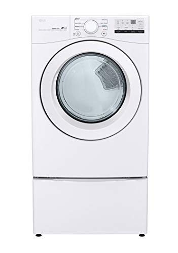 LG 7.4 Cu. Ft. Vented Stackable Electric Dryer in White with Sensor Dry