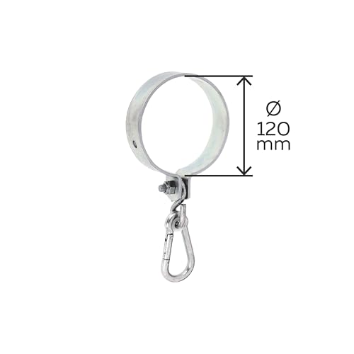 Alberts 207519 Schaukelschelle | für Rundholz | galvanisch verzinkt, dickschichtpassiviert | Schelle-Ø 120 mm