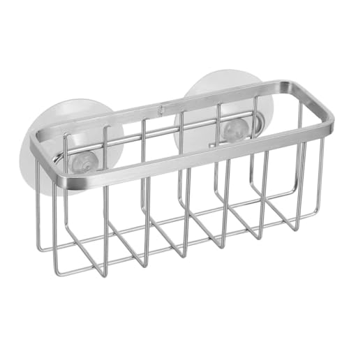 GARVALON Soporte para Esponja con Ventosa Acero Inoxidable Escurridor de Fregadero con Bandeja Extraíble Organizador de Cocina sin Taladro Porta Estropajos y Paños para Limpieza