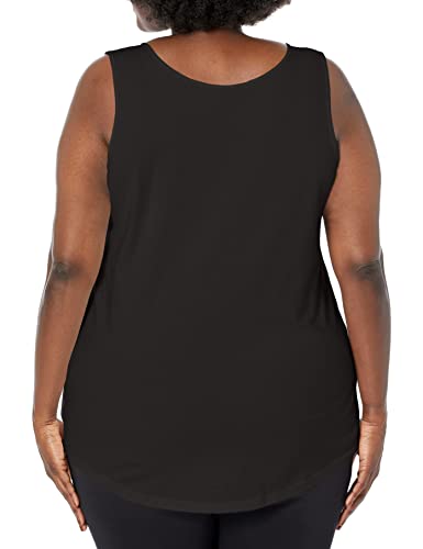 JUST MY SIZE Women's Size Cotton Jersey Shirttail Tank Top, Plus Sleeveless Shirts