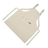 WEKADRIN Delantal Cocina Algodón Beige Resistente Aceite con Bolsillo para Camareras y Chefs Unisex Mandil Práctico y Cómodo para Uso Diario