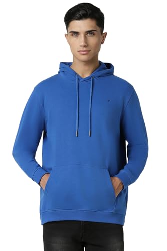 Image of Van Heusen Men's Hooded Neckline Full Sleeve Premium Cotton Blend Sweatshirt for Men | Effortless Styling | Comfort Wear