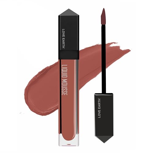 Image of Love Earth Liquid Mousse Lipstick - Appletini Matte Finish | Lightweight, Non-Sticky, Non-Drying,Transferproof, Waterproof | Lasts Up to 12 hours with Vitamin E and Jojoba Oil - 6ml