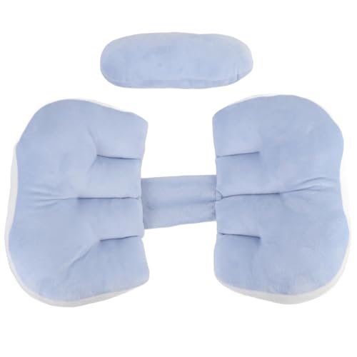 VGEBY U-förmiges Kissen, Multifunktionale Taillenstütze, Bauchseite, U-förmiges Schwangerschaftskissen Zum Schlafen (Blue)