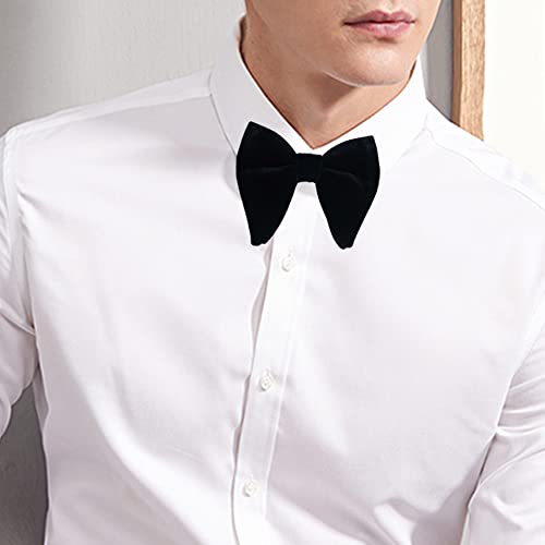Mantieqingway Velvet Bow Ties For Men Oversize Pre-Tie Bowtie Tuxedo Bowties (Black) #TOP4
