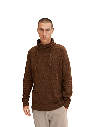 TOM TAILOR Herren Snood Strickpullover 1032300, 30367 - Navy Brown Mouline,...
