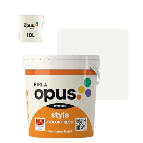 Image of Birla Opus Style Color Fresh Interior Emulsion Paint (10L, Wish Upon A Star Color, Smooth Matte Finish)-Fade, peel-off and Chalking resistant-For Bedroom, Living room, Interior Walls