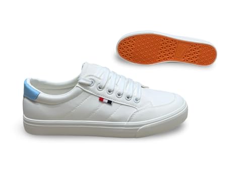 Image of Classic Canvas Sneakers, Casual Lace-Up Shoes with Green Sole, Unisex Fashion Trainers Shoes