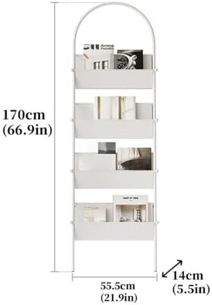 Black Metal Magazine Rack - Durable Bookshelf Display Stand for Newspapers & Magazines - Stylish Storage Organizer for Living Room & Home Office