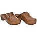 Sanita Urban | Zoccoli Aperti da Donna | Zoccoli in Pelle con Suola in Legno | Prodotto Originale Fatto Mano | Marrone Chiaro | 35