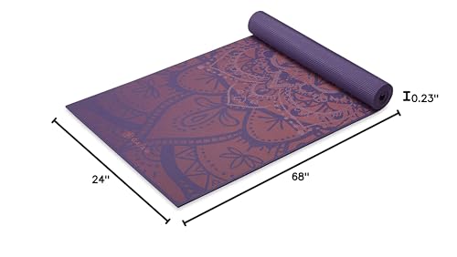 Image of Gaiam Premium Yoga Mat, 6mm Thick Print Mat | Premium 6mm thick cushioning for joint support. Non-slip print design for yoga, Pilates & floor workouts.