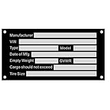 Blank Vehicle Identification Plate Serial Tag VIN...