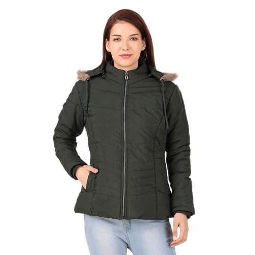 Image of Brazo Girls and Women's Puffer Regular Fit Bomber Jacket For Winter Wear | Hooded Neck | Full Sleeve | Zipper | Casual Jacket For Woman & Girl | Western Stylish Jacket For Women