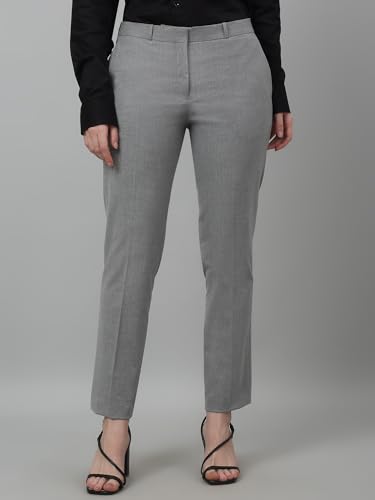 Image of Cantabil Solid Non Pleated Regular Fit Mid Rise Formal Trouser for Women | Formal Pants for Women | Formal Wear Regular Fit Trouser for Women (P LTRF00005)
