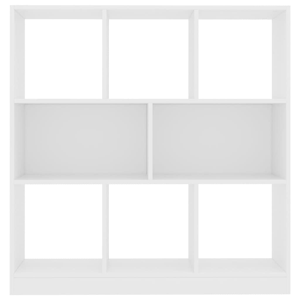 vidaXL Estantería Librería Contrachapada Blanca 97.5x29.5x100cm Mobiliario Diseño Elegante Moderno Robusta Duradera Amplio Espacio Almacenamiento