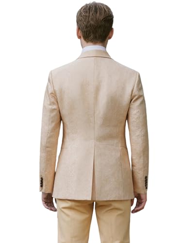 Jacquard 3 Piece Tuxedo Suits for Men Stand up Collar Jacket, Pants, Party & Wedding Set3