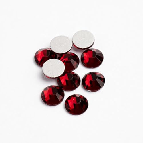 144pcs Crystal Lane ss20 (4.7mm) Red Siam Rhinestones Flat Backs, Round Glass Gemstone Embellishments