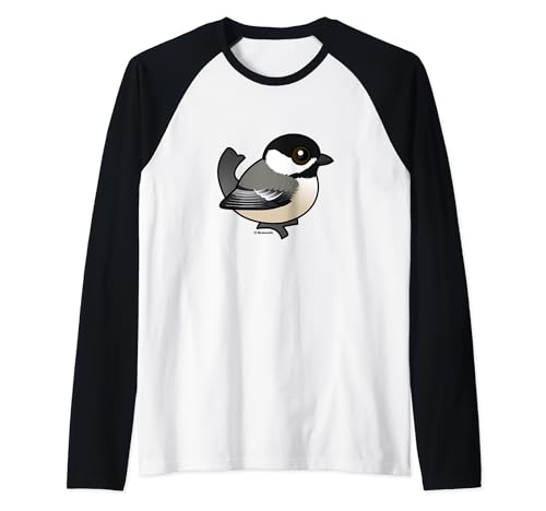 Cute Cartoon Black-capped Chickadee Birdorable Bird Species Raglan Baseball Tee