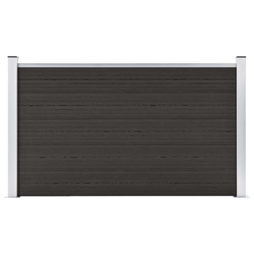 vidaXL Zaunelement Gartenzaun Sichtschutzzaun Lamellenzaun Windschutz Zaun Windschutzzaun Terrasse Stecksystem Lärmschutz WPC 180x105cm Schwarz