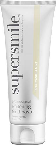 Supersmile Professional Teeth Whitening Toothpaste with Fluoride,Tahiti Vanilla, 8 Oz