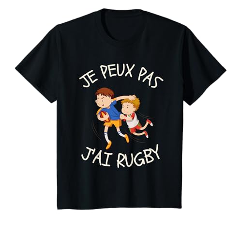 J'peux Pas J'ai Rugby Enfants Garçons Humour Ballon Ovale T-Shirt