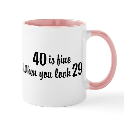 Taza de cerámica CafePress 11 oz blanca y rosa miniatura 1