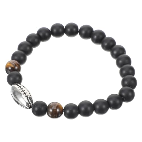 Holibanna Bracelet Homme Style Rugby Avec Breloques En Pierre Naturelle