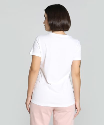 Image of Puma Women Cotton Letter Print Regular Fit Tees
