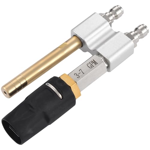 SYFLHYP 2 in 1 Downstream Soft Wash Chemical Nozzle M5 Twist Shooter Tips Nozzles 0-60 Adjustable Spray Pattern for 1700-6000 PSI 3-7 GPM Pressure Washer with 1/4 in Quick Connector