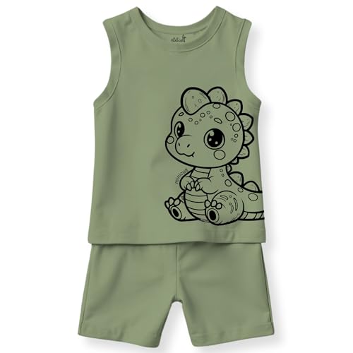 Image of minicult kids Kids Cotton Shorts and Matching Tshirt Coord clothing set with Cute Prints Clothing Set (200gsm Cotton Fabric)(pack of 2)