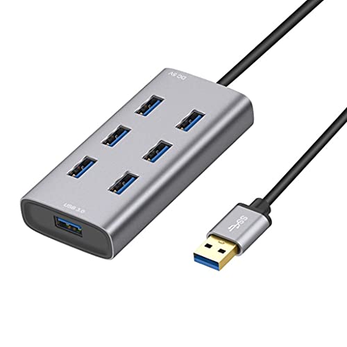 Hub USB 7 ports multiprise USB aluminium avec port alimentation