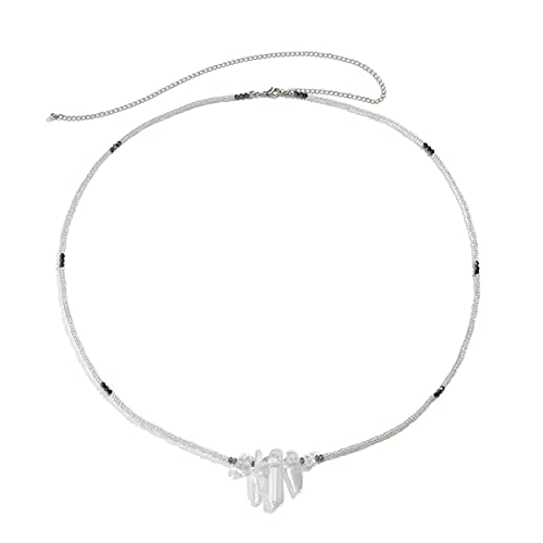 Coluna de Cristal Transparente Sexy Corrente de Barriga Corrente de Barriga Multi-Camadas Seed Frisa