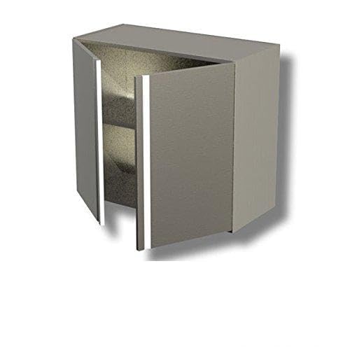 Pensile acciaio inox chiuso con ante a battenti. 1 ripiano. Dim.cm. 60x40x65H.