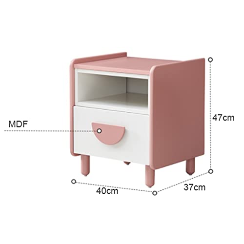 Table de chevet pour chambre à coucher pour enfants rose 18 pouces
