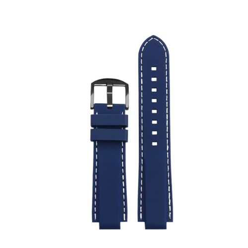 ���U�[���v�X�g���b�v �J�V�I EFB-680 GSTB400 GST-B400/B200 ECB-10YD �C�����v�o���h 24x14mm �u���X���b�g �u���b�N �u���[(Silicone blue-BK,24X14mm)