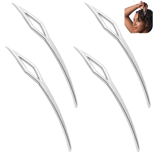 Malijnxin Crochet Hook Hair Braiding Tools for Dreadlocks 4 Pcs