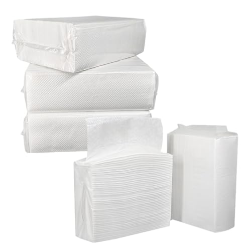 Serviettes essuie-mains en papier blanc multi-usage pour cuisine et hôtels - Lot de 5 paquets