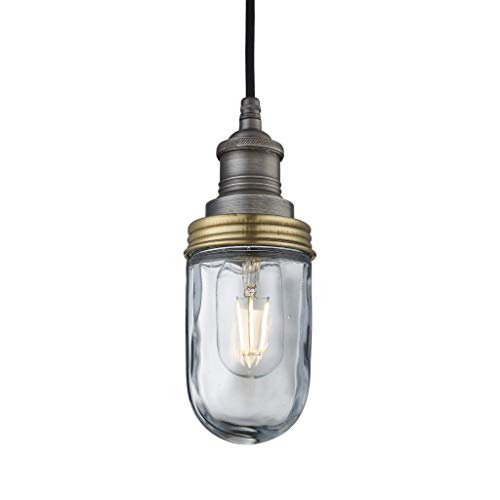 Industville - Brooklyn Outdoor & Bathroom Pendant - Pewter/Brass